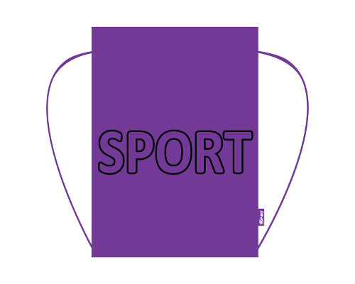 Turnbeutel mit Zugband, 47 x 34 cm, Motiv: Sport lila