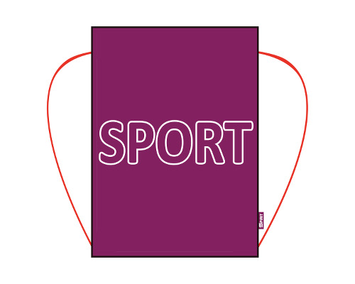 Turnbeutel mit Zugband, 47 x 34 cm, Motiv: Sport fuchsia