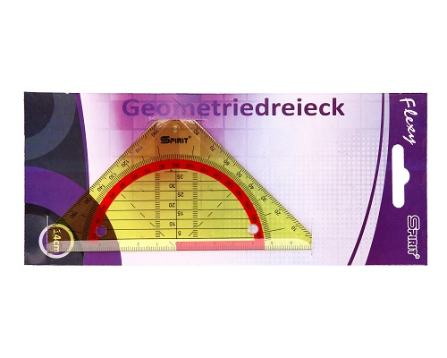 Geodreieck 14 cm, transparent, von Spirit. Flexibel/ biegsam, verschiedene Farben, abheftbar