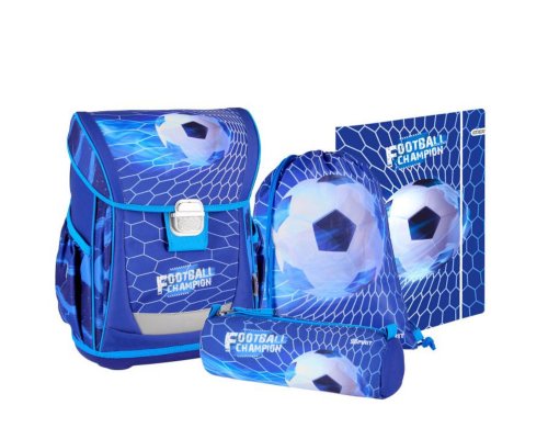 Schulranzen-Set "FUSSBALL CHAMPION" COOL 4-tlg. (Metall Schloss)