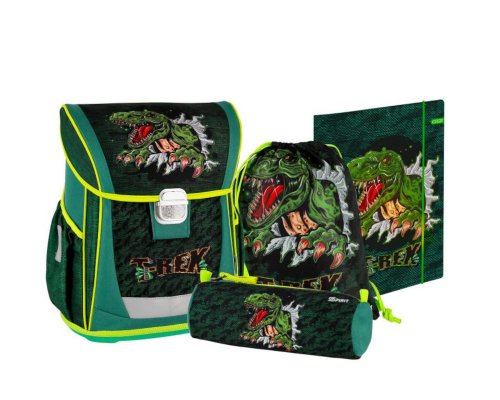 Schulranzen-Set "T-REX" COOL 4-tlg. (Metall Schloss)