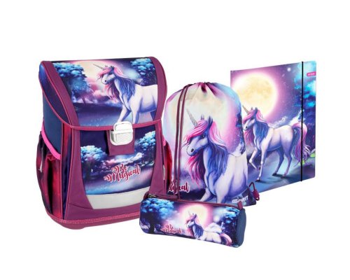 Schulranzen-Set "Einhorn" COOL 4-tlg. (Metall Schloss)