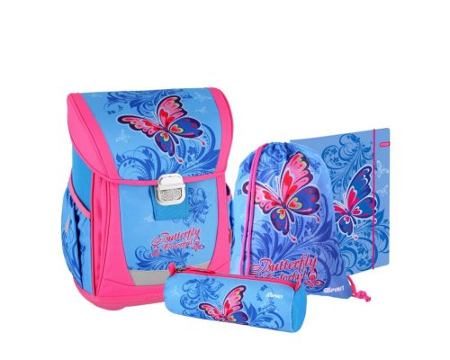 Schulranzen-Set "SCHMETTERLING" COOL 4-tlg. (Metall Schloss)