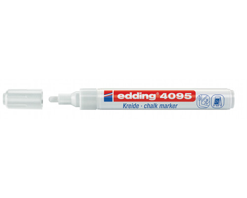 Kreidemarker edding 4095, 2 - 3 mm, Rundspitze, weiß