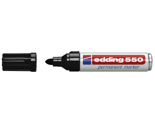 Permanentmarker edding 550, nachfüllbar, 3 - 4 mm, Rundspitze, Schwarz