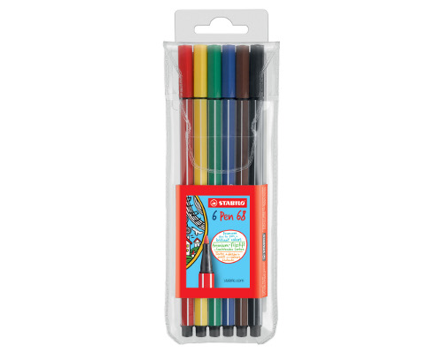 STABILO Pen 68 Filzstift 1,0 mm Strichstärke - Etui, mit 6 Stiften
