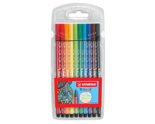 STABILO Pen 68 Filzstift 1,0 mm Strichstärke - Etui, mit 10 Stiften