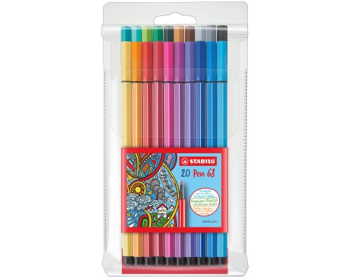 STABILO Pen 68 Filzstift 1,0 mm Strichstärke - 20er Etui