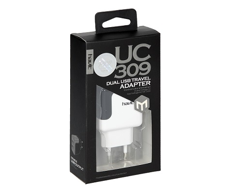 havit Ladegerät/ Dual USB Travel Adapter UC309 weiß/Schwarz (100-240V)