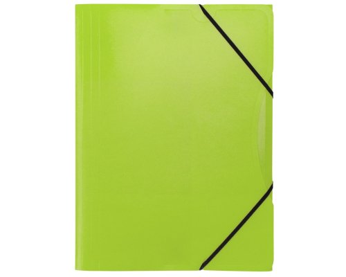Sammelmappe/ Eckspanner für A4, aus Kunststoff (PP), 3 Einschlagklappen, hellgrün