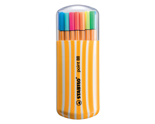 STABILO Point 88 Fineliner 0,4 mm Strichstärke - Zebrui - Box mit 20 Stiften
