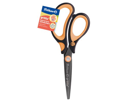 Pelikan griffix Schulschere NeonBlack für Linkshänder, spitz