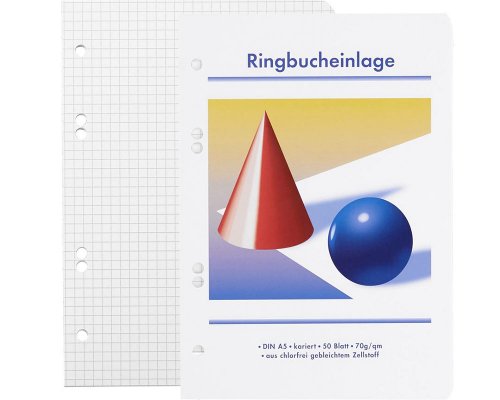 Ringbucheinlagen A5 kariert 50 Blatt
