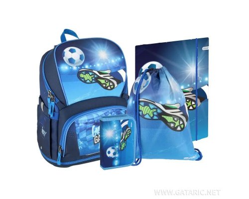 Spirit AIR Light Schulranzen Set Fußball, 4-teilig - superleicht (nur 700 g Leer-Gewicht)