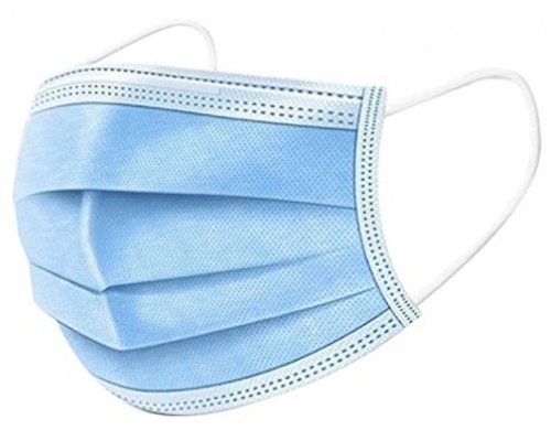 50 Mund-Nasen-Hygienemasken / Gesichtsmasken 3-lagig blau von B Care mit flexiblem Gummiband, für Kinder und Erwachsene geeignet