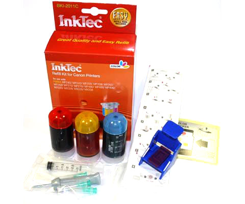 Inktec Refillset BKI-2011C für Canon CL-511/ CL-513 jetzt kaufen  (3 x 20ml = 5 bis 7 Füllungen)