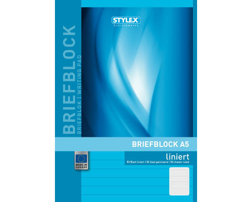 Schreibblock/ Briefblock A5 liniert 50 Blatt