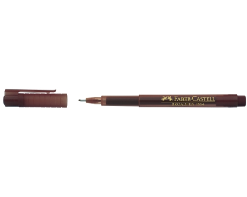 Faber-Castell Fineliner BROADPEN 1554, Strich: 0,8 mm, Schreibfarbe: dunkelbraun