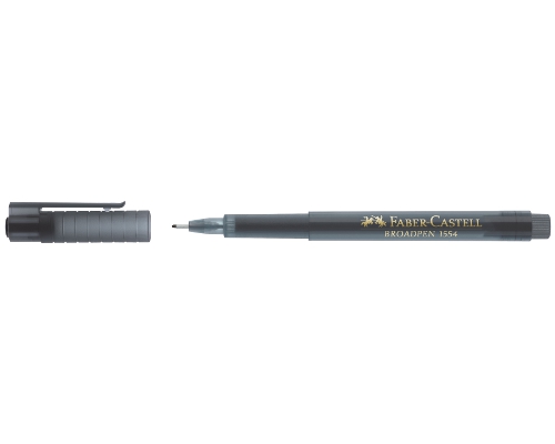 Faber-Castell Fineliner BROADPEN 1554, Strich: 0,8 mm, Schreibfarbe: grau
