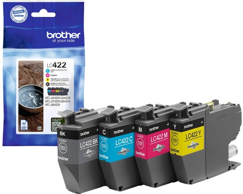 Brother 422 Original-Druckerpatronen LC422VAL jetzt kaufen cyan, magenta, gelb, schwarz (4 x 550 Seiten)