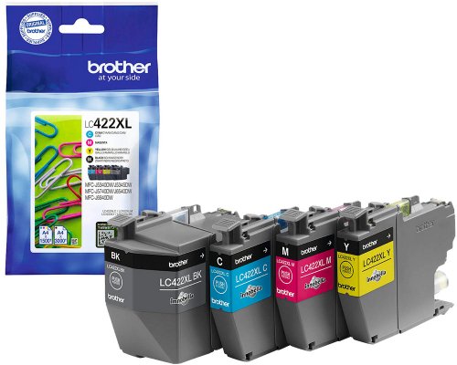 Brother 422XL Original-Druckerpatronen LC422XLVAL jetzt kaufen cyan, magenta, gelb, schwarz (3.000 Seiten schwarz, 1.500 Seiten Color)