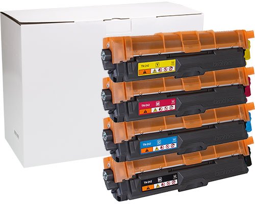 4 Brother TN-242BK, TN-242C, TN-242M, TN-242Y jetzt kaufen - in weißem Karton verpackt