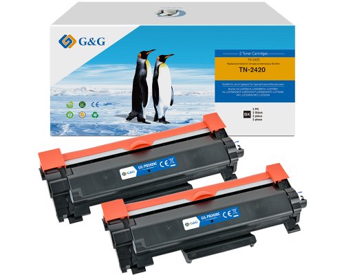 Kompatibel mit 2 x Brother TN-2420 XL-Toner jetzt kaufen - Marke: G&G (2 x 3.000 Seiten)