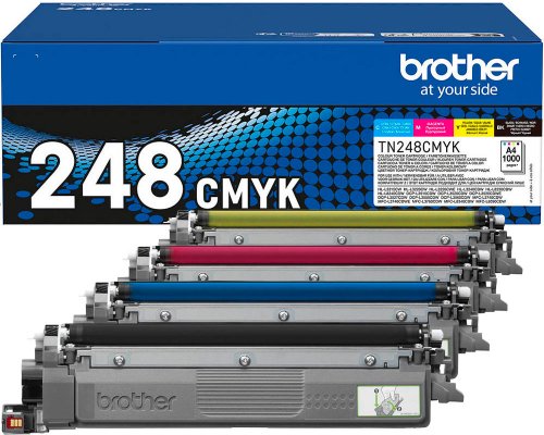 Brother 248CMYK Original-Toner jetzt kaufen TN-248CMYK (4x 1.000 Seiten) schwarz, cyan, magenta, gelb