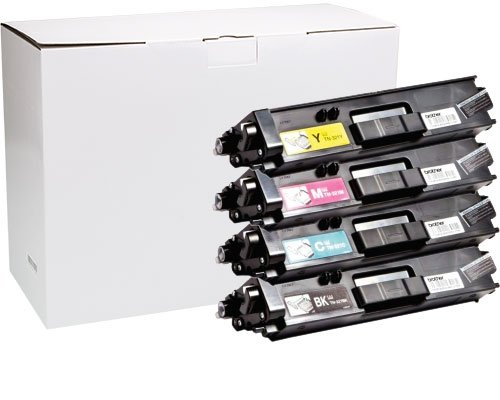 4 Brother 326 Toner: TN326BK, TN326C, TN326M, TN326Y in weißem Karton verpackt