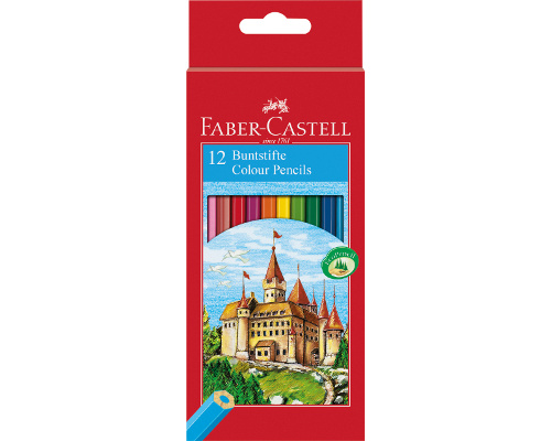 Buntstifte CASTLE, 12 Farben sortiert im Kartonetui, von Faber-Castell.