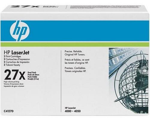 Doppelpack: 2 Original HP Toner HP C4127X für HP LaserJet 4000/ 4050 (2 x 10.000 Seiten) C4127D