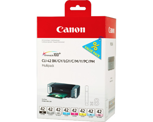 Canon CLI-42 Multipack (Canon 6384B010) (BK, GY, LGY, C, PC, M, PM, Y) jetzt kaufen