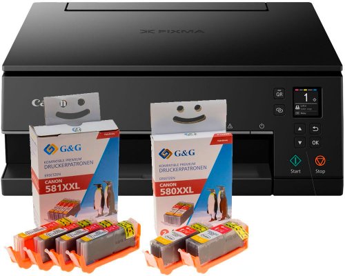 Canon PIXMA TS6350a inkl. 5 Original-Starter-Patronen und 6 x XL-Premium-Druckerpatronen von G&G