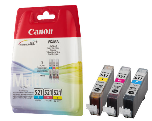 Canon CLI-521 Original-Druckerpatronen Multipack 2934B010 jetzt kaufen Cyan, Magenta, Gelb