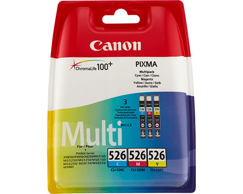 Canon CLI-526 Dreierpack Cyan [modell] , Magenta, Gelb