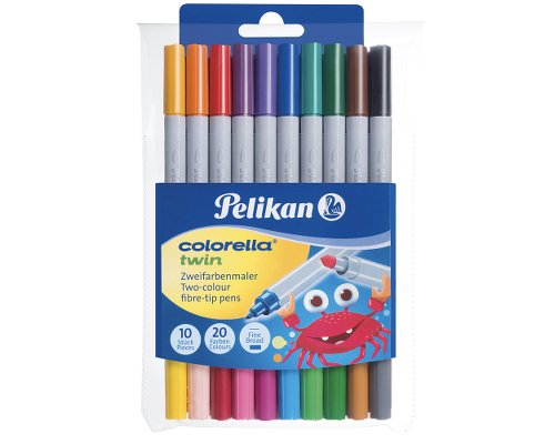 10 Pelikan Fasermaler Colorella twin® C304- 10 Stifte - 20 Farben