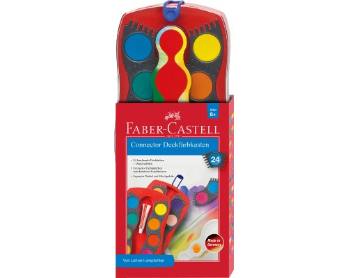 Faber-Castell CONNECTOR Farbkasten 24 Farben, mit Deckweiß