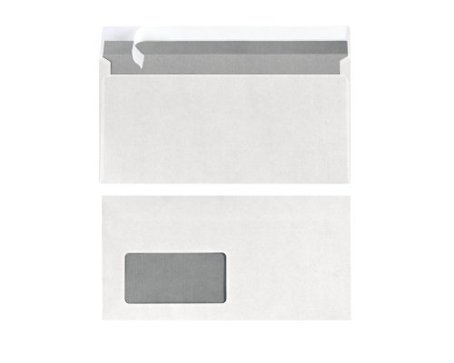 Herlitz Briefumschläge DIN Lang, mit Fenster, haftklebend, weiß