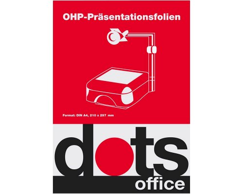 Dots Tintenstrahl-Folien für Overhead-Projektoren - Inhalt: 50 Stück, 100my