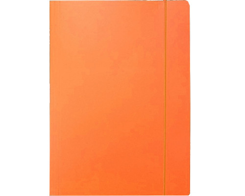 Dreiklappmappe/ Zeichenmappe A4 mit Gummizug - neonorange