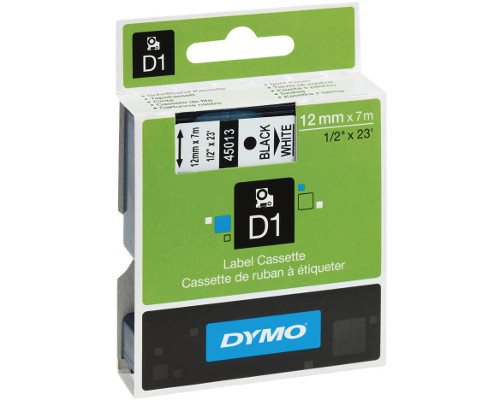 DYMO Schriftband D1/ 45013/ S0720530 Schwarz auf weiß 12mm/7m [modell]