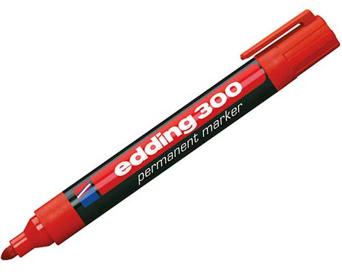 Edding 300 Permanentmarker rot, Rundspitze (1,5 - 3 mm)
