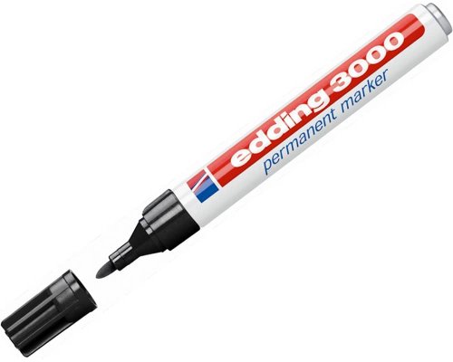 Permanentmarker edding 3000, nachfüllbar, 1,5 - 3 mm, Rundspitze, Schwarz