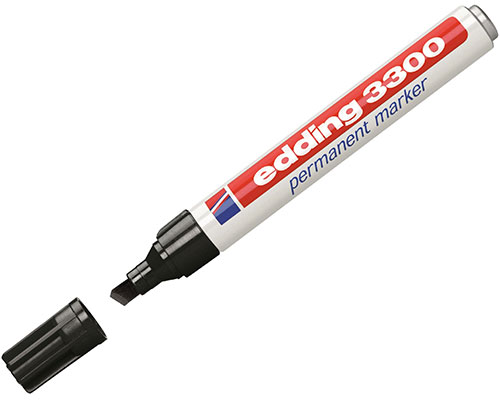 Permanentmarker edding 3300, nachfüllbar, 1 - 5 mm, Keilspitze, Schwarz