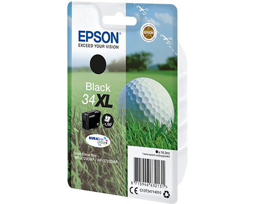 EPSON 34XL Tintenpatrone Schwarz (Golfball Tinten)