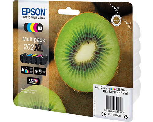 EPSON 202XL Multipack Kiwi [modell] (47,2 ml, 550/ 600 Seiten)