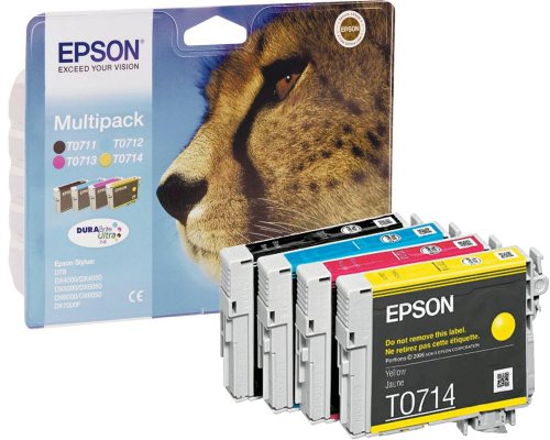 Epson Original Gepard Tinte T0715 Multipack: schwarz, cyan, magenta, gelb jetzt kaufen