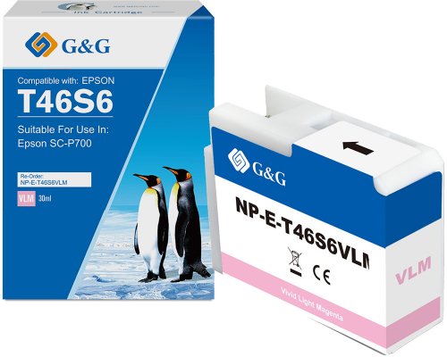 Kompatibel mit Epson T46S6 Druckerpatrone NP-E-T46S6-VLMGG für EPSON Surecolor SC-P700 vivid-hellmagenta 30ml