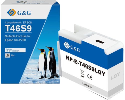 Kompatibel mit Epson T46S9 Druckerpatrone NP-E-T46S9-LGYGG für EPSON Surecolor SC-P700 hellgrau 30ml
