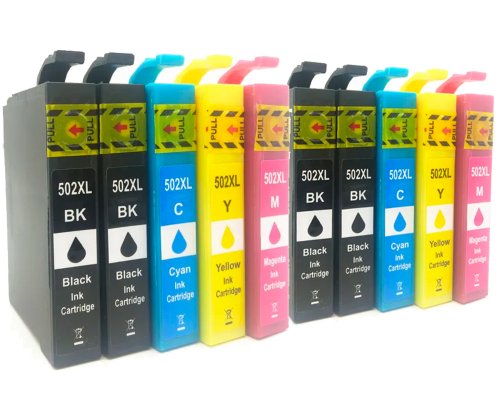 Kompatibel mit Epson 502XL Druckerpatronen 10er-Set: 4x Schwarz , 2x Cyan, 2x Magenta, 2x Gelb jetzt kaufen von TONERDUMPING